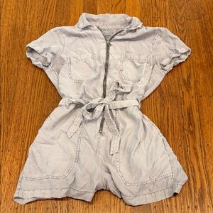 ⚡ Abercrombie & Fitch Light Gray Zip-Front Romper • XS • 100% Lyocell